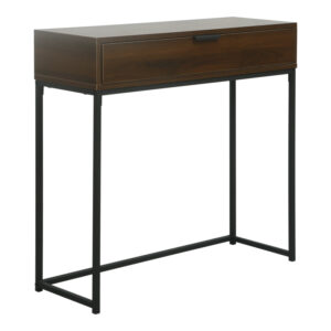 Console Joumpa Argos The Classic with drawer in walnut color with black metal 80x28x76.5cm