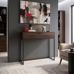 Console Joumpa Argos The Classic with drawer in walnut color with black metal 80x28x76.5cm