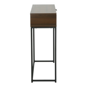 Console Joumpa Argos The Classic with drawer in walnut color with black metal 80x28x76.5cm