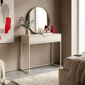 Console Joumpa Argos The Classic with drawer in beige with grey metal 80x28x76.5cm