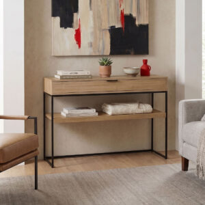 Console Orlen Argos The Classic in natural shade with black metal 110x35x75cm