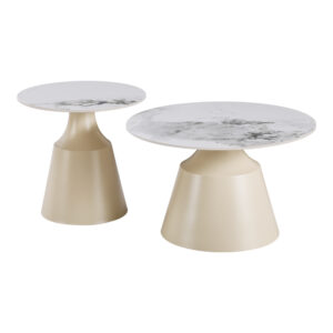278 000104 1 Sculpt coffee tables Argos The Classic set of 2 cappuccino metal-sintered stone white marble
