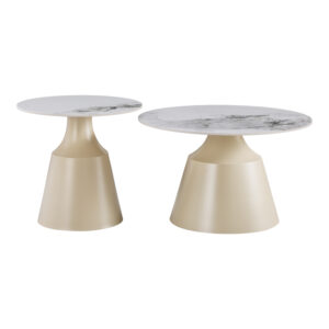 278 000104 2 Sculpt coffee tables Argos The Classic set of 2 cappuccino metal-sintered stone white marble