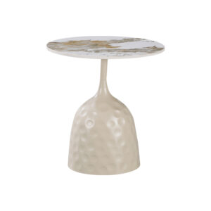 278 000105 1 Side table Amphora Argos The Classic cappuccino metal-marble-look travertine D50x47cm
