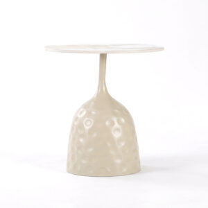 278 000105 3 Side table Amphora Argos The Classic cappuccino metal-marble-look travertine D50x47cm