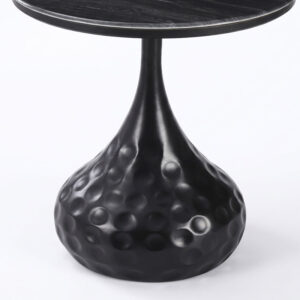 278 000106 3 Gala Argos The Classic side table black metal - black marble D50x47cm