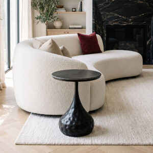 Gala Argos The Classic side table black metal - black marble D50x47cm