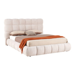 279 000028 2 Double bed Abena Argos The Classic ecru boucle fabric with storage space 160x200cm