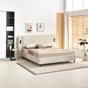Double bed Fomo Argos The Classic grey beige fabric 160x200cm