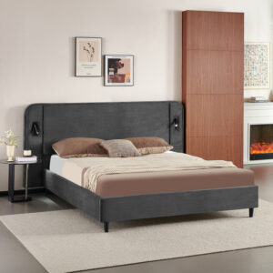 Double bed Fomo Argos The Classic anthracite fabric 160x200cm