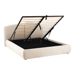 279 000037 1 Double bed Cardia Argos The Classic with storage space beige grey fabric 160x200cm