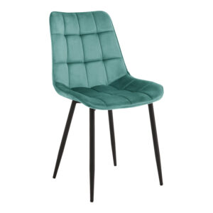 Chair Berne Argos The Classic petrol velvet with black metal leg 53x57x87cm