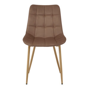 327 000081 2 Chair Berne Argos The Classic brown velvet with natural color metal leg 53x57x87cm