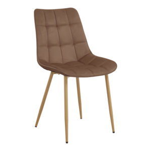 Chair Berne Argos The Classic brown velvet with natural color metal leg 53x57x87cm