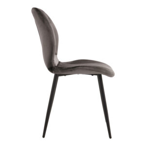 327 000082 2 Chair Jelour Argos The Classic dark grey velvet with black metal leg 55x54,5x84,5cm