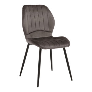 Chair Jelour Argos The Classic dark grey velvet with black metal leg 55x54,5x84,5cm