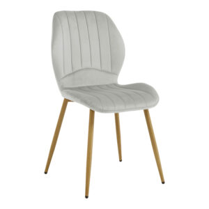 Chair Jelour Argos The Classic grey velvet with natural color metal leg 55x54,5x84,5cm