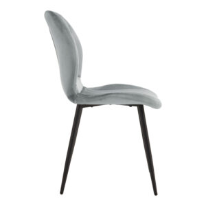 327 000086 2 Chair Jelour Argos The Classic grey velvet with black metal leg 55x54,5x84,5cm