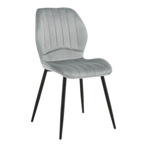 Chair Jelour Argos The Classic grey velvet with black metal leg 55x54,5x84,5cm