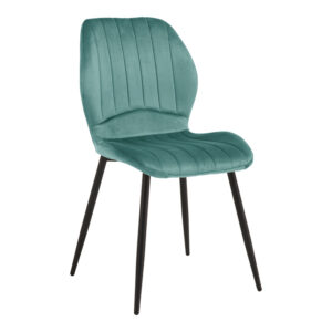 Chair Jelour Argos The Classic petrol velvet with black metal leg 55x54,5x84,5cm