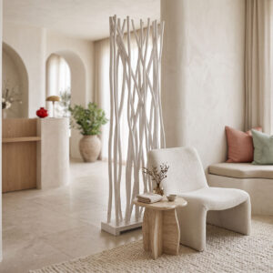 Decorative floor Jati Argos The Classic teak wood in white wash color 60x20x190cm