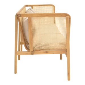 336 000041 2 3-seater sofa Jenta Argos The Classic teak wood with rattan in natural color and beige cushions 203x67x92cm