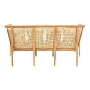 336 000041 3 3-seater sofa Jenta Argos The Classic teak wood with rattan in natural color and beige cushions 203x67x92cm