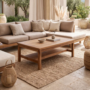 Coffee table Louf Argos The Classic walnut color teak wood 120x70x40cm