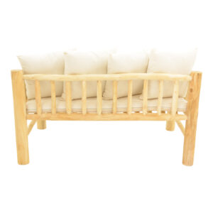 336 000043 3 2-seater sofa Guada Argos The Classic teak wood in natural color and white cushions 135x80x71cm