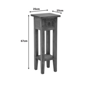 336 000048 3 Side table Orkney Argos The Classic mindi wood in walnut color 25x25x67cm