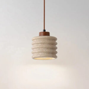 342 000156 2 Ceiling lamp Fino Argos The Classic walnut wood and travertie D12x16cm