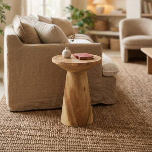 Cialo Argos The Classic suar wood side table in natural shade D40x50cm