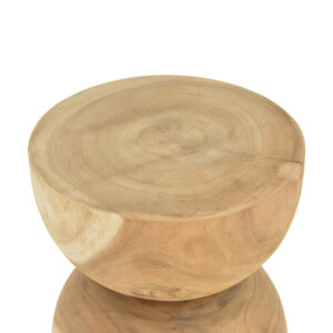 Stool Table Hourglass Argos The Classic suar wood in walnut D40x45cm