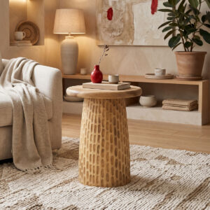 Side table Cortney Argos The Classic suar wood in natural shade D40x50cm