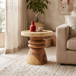 Side table Bolemo Argos The Classic suar walnut wood D50x45cm