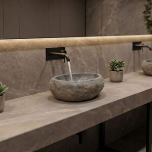 Lavello Argos The Classic countertop washbasin grey stone 35x35x25cm