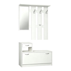 431 000001 1 Entrance unit Jentia Argos The Classic with mirror white MDF 100x24x186cm