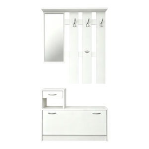 431 000001 2 Entrance unit Jentia Argos The Classic with mirror white MDF 100x24x186cm