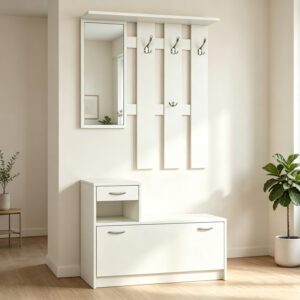 Entrance unit Jentia Argos The Classic with mirror white MDF 100x24x186cm