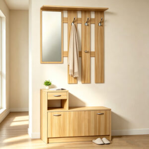Entrance unit Jentia Argos The Classic with mirror sonoma MDF 100x24x186cm