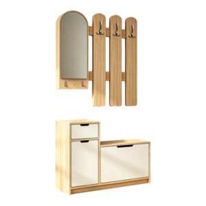 431 000004 1 Entrance unit Kenty Argos The Classic with mirror sonoma with white MDF 100x28x110cm
