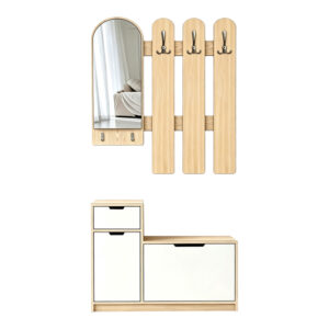 431 000004 2 Entrance unit Kenty Argos The Classic with mirror sonoma with white MDF 100x28x110cm