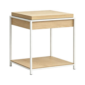 431 000009 1 Side table Odar Argos The Classic with storage space sonoma MDF with white metal 51x51x60cm