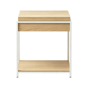 431 000009 2 Side table Odar Argos The Classic with storage space sonoma MDF with white metal 51x51x60cm