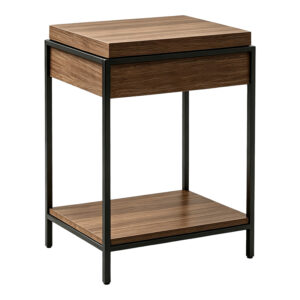 431 000012 1 Console table Odar Argos The Classic with storage space walnut MDF with black metal 63x63x80cm