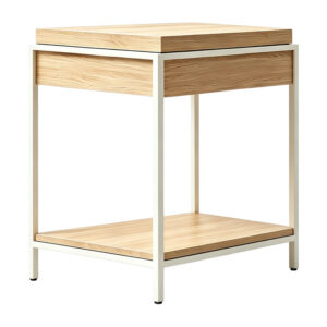 431 000013 1 Console table Odar Argos The Classic with storage space sonoma MDF with white metal 63x63x80cm